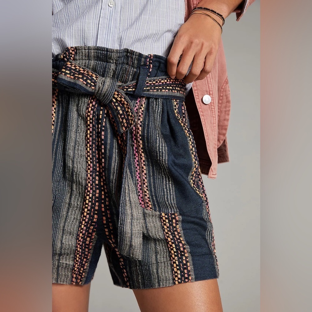 Anthropologie Lynnie Striped Shorts Size XS